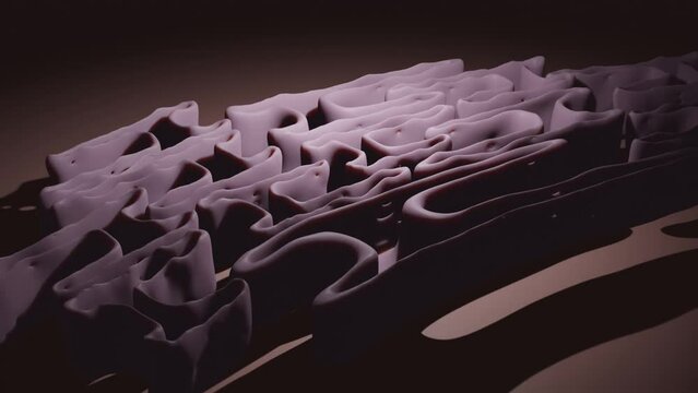 Endoplasmic Reticulum 3d animation. Isolated cell organelle. Biology and science