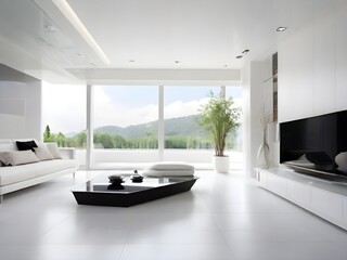 Modern living room construct with latest technology