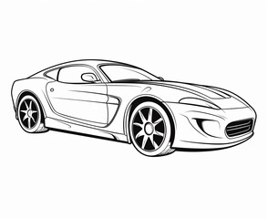 Naklejka premium Sport car coloring page for kids transportation coloring pages printables car