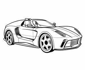 Fototapeta premium Sport car coloring page for kids transportation coloring pages printables car