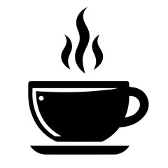 Simple coffee cup icon, logotype, isolated on white