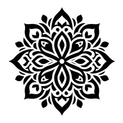 Simple floral mandala design isolated on white