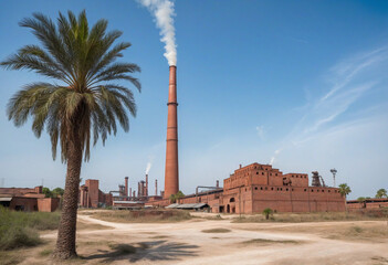 Rustic Factory and Brick Kiln in the Countryside