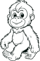 Obraz premium baby orangutan walking