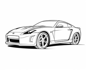 Fototapeta premium Sport car coloring page for kids transportation coloring pages printables car