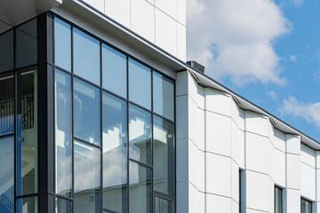 Facade of a modern residential building, building texture
