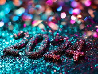 "2024" Writing Lettering New Year's Celebration Sparklers Fireworks Background Wallpaper Image