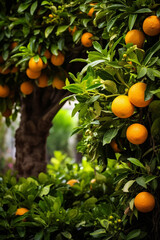 oranges grow in the garden, a good harvest