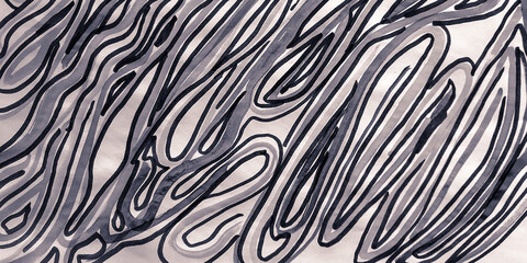 Pale Illustration. Stripes Hand Drawn. Monochrome