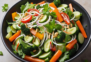 Asian-inspired thin-cut vegetable salad