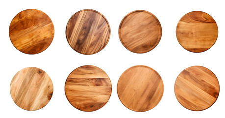 wood tray isolated on a transparent PNG background, white background, Generative Ai