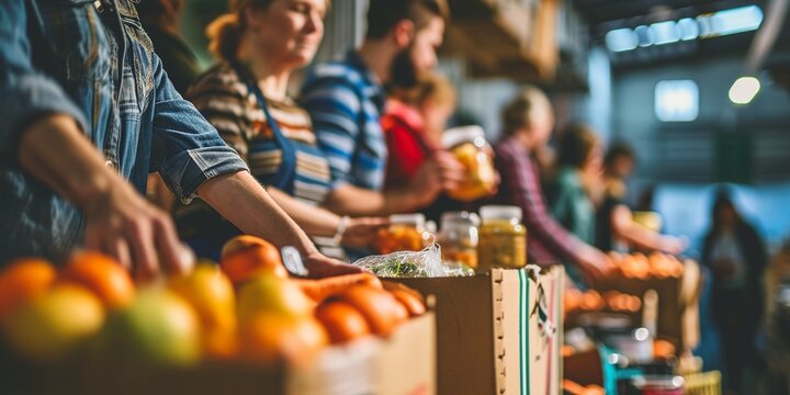 group of unrecognizable people volunteering