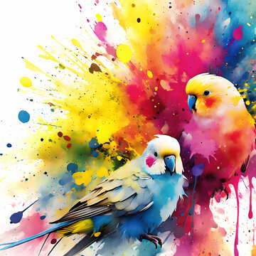 Lively parakeets