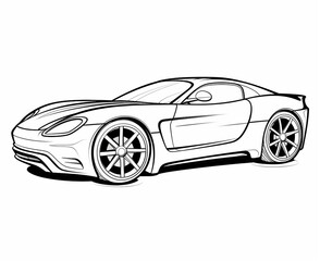 Naklejka premium Sport car coloring page for kids transportation coloring pages printables car