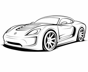 Naklejka premium Sport car coloring page for kids transportation coloring pages printables car