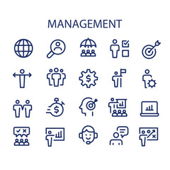 management line icons vector design set