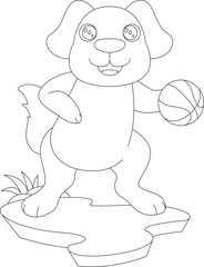 Dog Basketball player Basketball Sports Animal Vector Graphic Art Illustration