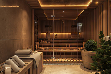 Luxurious spa with infrared sauna - obrazy, fototapety, plakaty