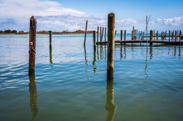Nature and ancient Casoni in the Caorle lagoon.