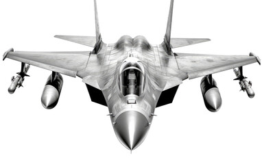 Sleek Fighter Jet on Transparent Background