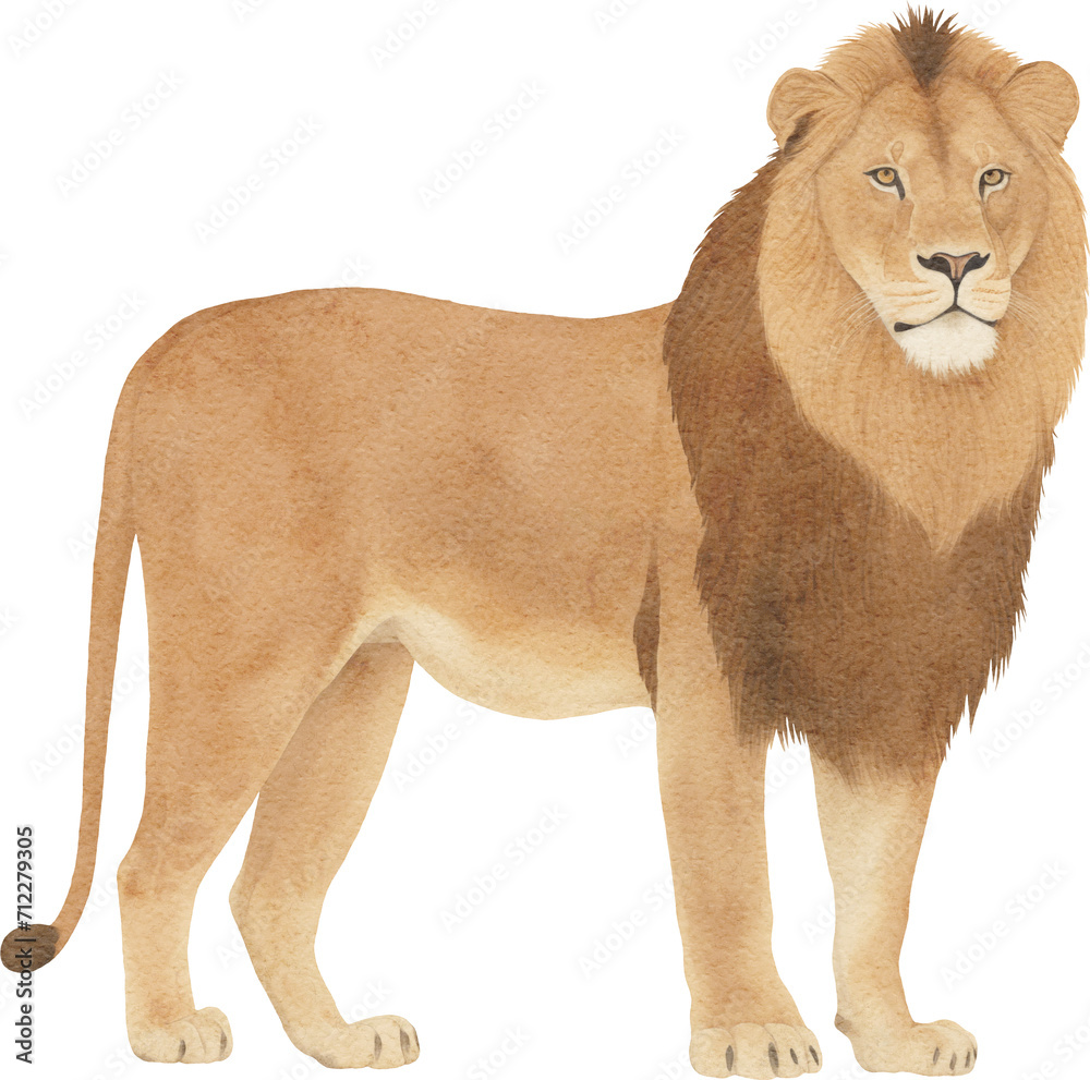 Poster lion illustration created with generative ai technology