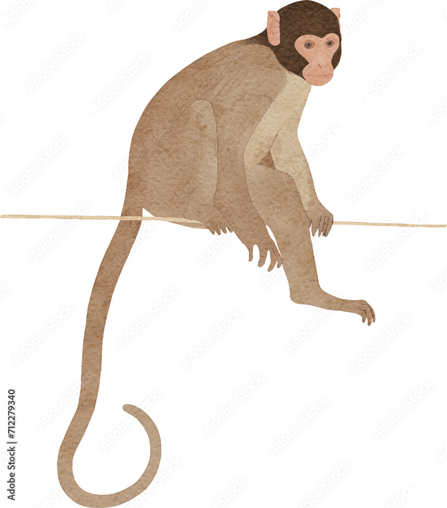 Poster monkey illustration created with generative ai technology