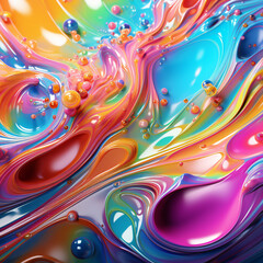 A splash of iridescent paint