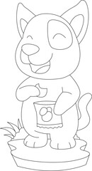 Dog Potato chips Animal Vector Graphic Art Illustration