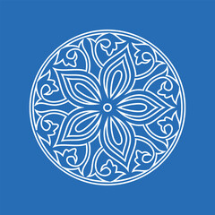 Vintage ornate linear ornaments in Kazakh traditional style. Asian floral designs. Abstract Asian elements of the national pattern of the ancient nomads of the Kyrgyz, Mongols, Kazakhs, Tatars.