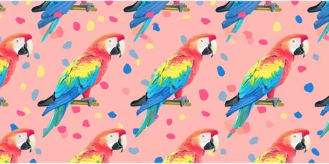 Fotobehang Vlinders Parrot pattern background