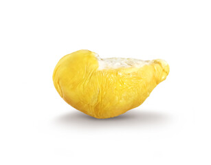 a tropical fruit, King of fruits Black Thorn Durian pulps in isolated white background