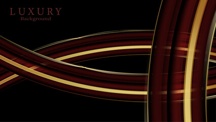 Illustration luxury, red and gold modern graphic design for wallpaper, banner. Futuristic technology concept.