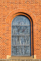 Window in St. Ulrich Church in Kirchheim Teck  - Brick church built in the French early Gothic style