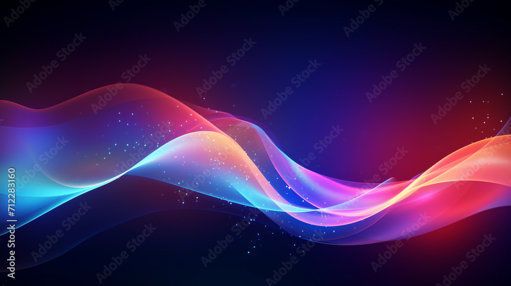 Wall mural colorful wave abstract background - Wall murals