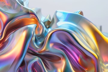 Abstract metallic holographic colored shape