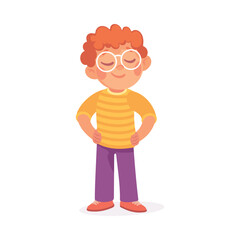 Happy Boy Playing Game Having Fun Vector Illustration