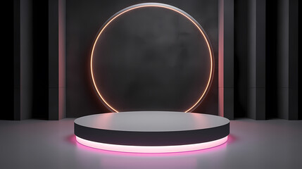 Modern round product advertising podium, booth, stage, product background, promotional event background