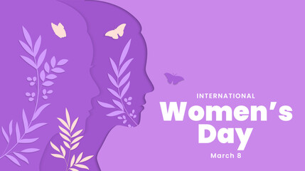 Fototapeta na wymiar International Women's Day. March 8. Women's day greeting card design. Vector illustration