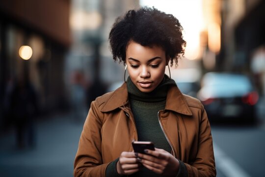 Shot Of A Young Woman Using Her Cellphone To Send Text Messages