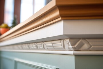 Fototapeta premium textured closeup showing the detail in a section of dentil molding