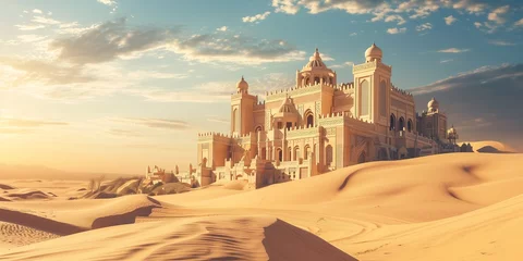 Fotobehang Arabian luxury palace in the desert © xartproduction