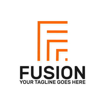 abstract letter F logo template, fusion logo template