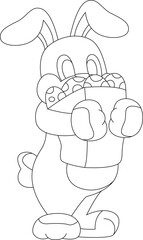 Rabbit Easter Easter egg Shopping Animal Vector Graphic Art Illustration