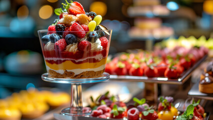Fototapeta na wymiar Dessert Spread at a Luxury Buffet