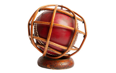 Fototapeta na wymiar Cricket Ball in Holder On Transparent Background.