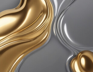 The shapes are filled with a gradient of golden and gray colors, creating a metallic and luxurious appearance.