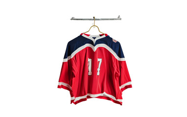 Hockey Jersey Hanger Essentials On Transparent Background.