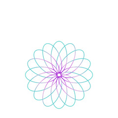 An abstract cut out transparent iridescent oval gradient star shape futuristic pattern design element.