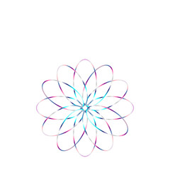 Obraz premium An abstract cut out transparent iridescent oval gradient star shape futuristic pattern design element.