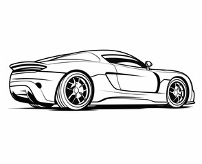 Fototapeta premium Sport car coloring page for kids transportation coloring pages printables car